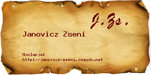 Janovicz Zseni névjegykártya